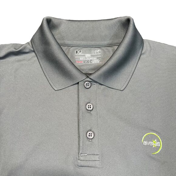 Under Armour Mens Golf Polo T Shirt Top Loose Fit HeatGear Pullover Gray Large - Picture 2 of 10